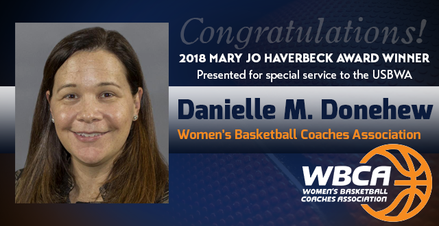 Danielle M. Donehew Named 2018 USBWA Mary Jo Haverbeck Award Winner